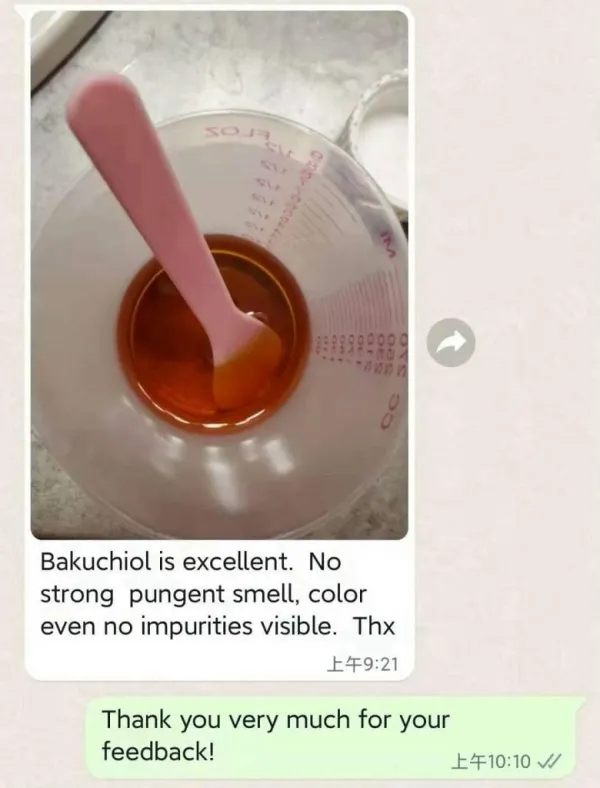 Canadian customers praised Plamed bakuchiol for its excellent smell and color